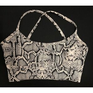 Varley Irena sports bra S scoop neck spaghetti strap lightly lined snake print